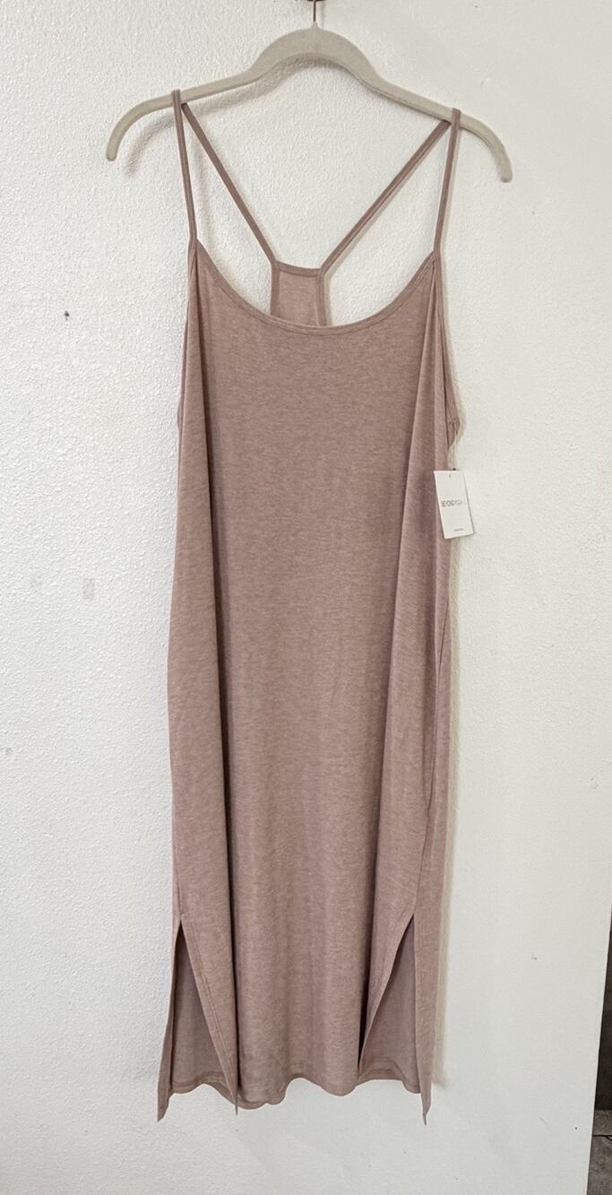 New Beyond Yoga Featherweight Soft Slumber Midi Sleep Dress Womens Chai 1X NWT - Picture 1 of 8